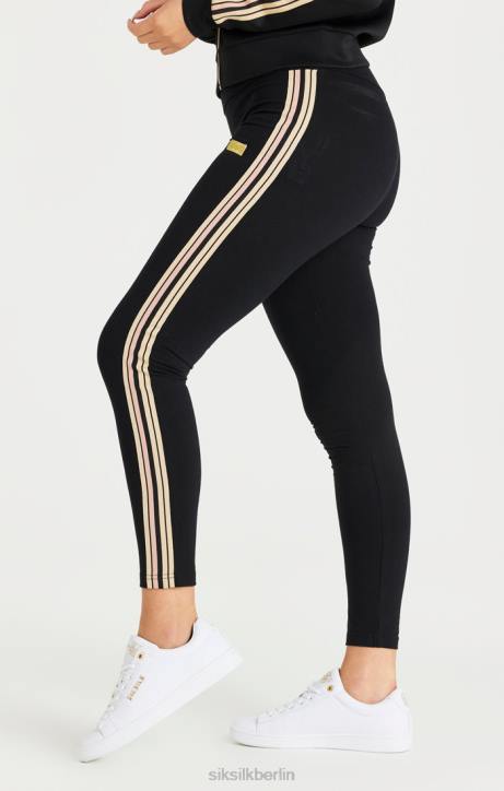 Frauen SikSilk Schwarze Leggings mit hoher Taille Bekleidung J0NL173
