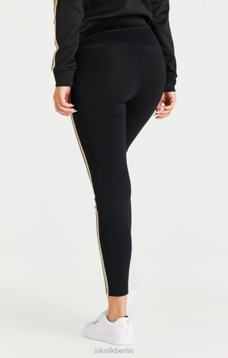 Frauen SikSilk Schwarze Leggings mit hoher Taille Bekleidung J0NL173