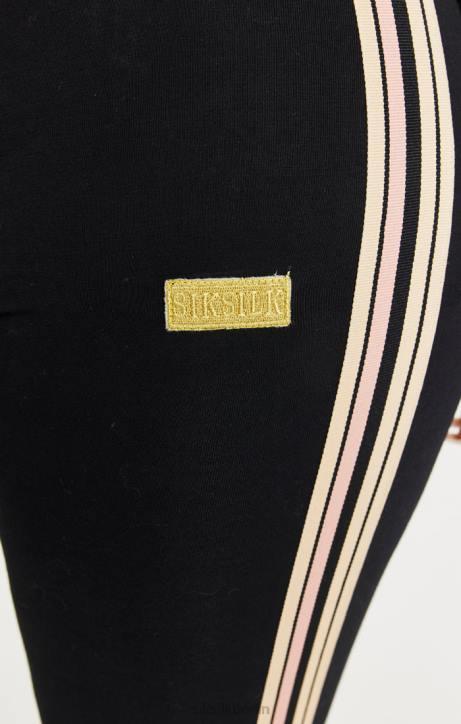 Frauen SikSilk Schwarze Leggings mit hoher Taille Bekleidung J0NL173