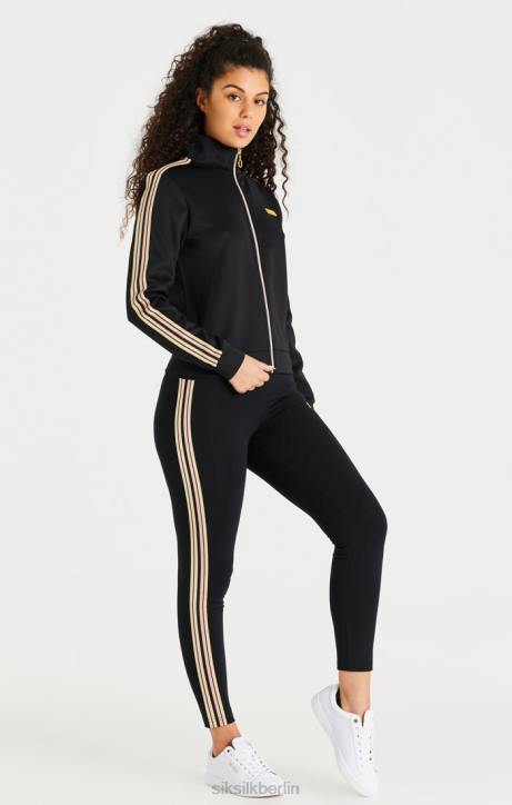 Frauen SikSilk Schwarze Leggings mit hoher Taille Bekleidung J0NL173