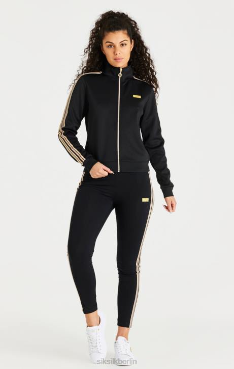 Frauen SikSilk Schwarze Leggings mit hoher Taille Bekleidung J0NL173