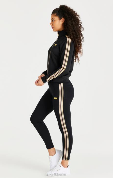 Frauen SikSilk Schwarze Leggings mit hoher Taille Bekleidung J0NL173