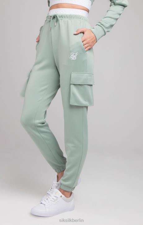 Frauen SikSilk Cargo-Tape-Trainingshose – Salbei Bekleidung J0NL176