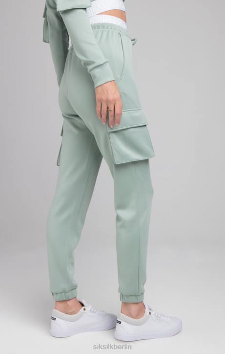 Frauen SikSilk Cargo-Tape-Trainingshose – Salbei Bekleidung J0NL176