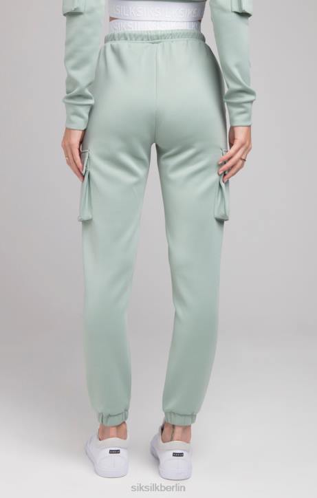 Frauen SikSilk Cargo-Tape-Trainingshose – Salbei Bekleidung J0NL176