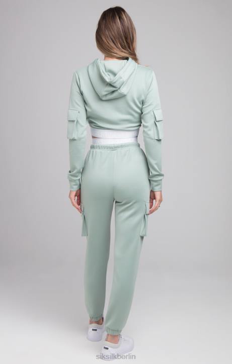 Frauen SikSilk Cargo-Tape-Trainingshose – Salbei Bekleidung J0NL176