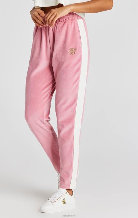 Frauen SikSilk Rosa Velours-Trainingshose Bekleidung J0NL163
