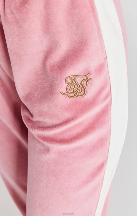 Frauen SikSilk Rosa Velours-Trainingshose Bekleidung J0NL163