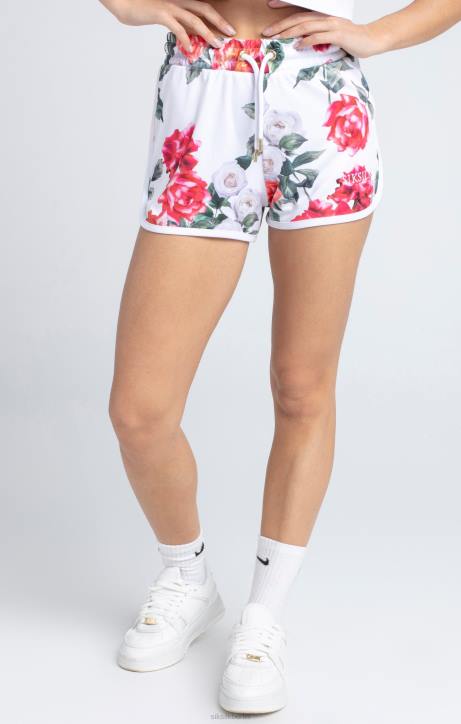 Frauen SikSilk Ecrufarbene, geblümte Shorts Bekleidung J0NL204