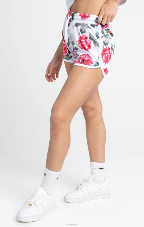 Frauen SikSilk Ecrufarbene, geblümte Shorts Bekleidung J0NL204