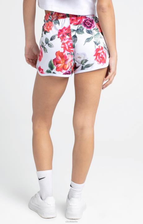 Frauen SikSilk Ecrufarbene, geblümte Shorts Bekleidung J0NL204