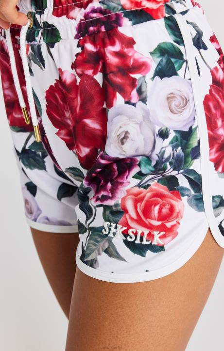 Frauen SikSilk Ecrufarbene, geblümte Shorts Bekleidung J0NL204