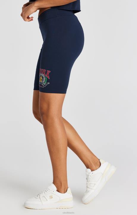 Frauen SikSilk Marineblaue College-Radshorts Bekleidung J0NL194