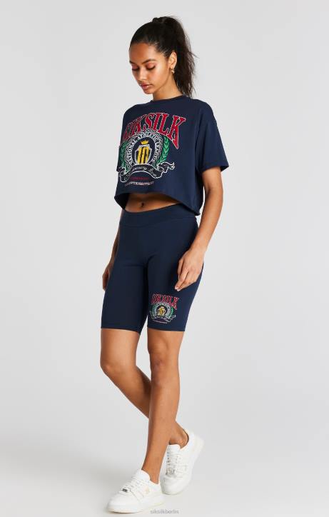 Frauen SikSilk Marineblaue College-Radshorts Bekleidung J0NL194