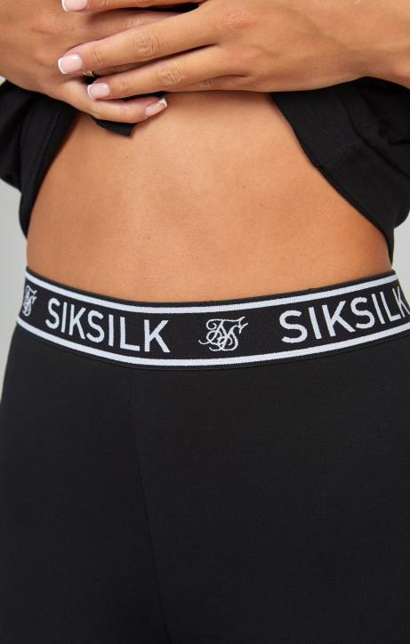 Frauen SikSilk Schwarze Essential-Tape-Radshorts Bekleidung J0NL196