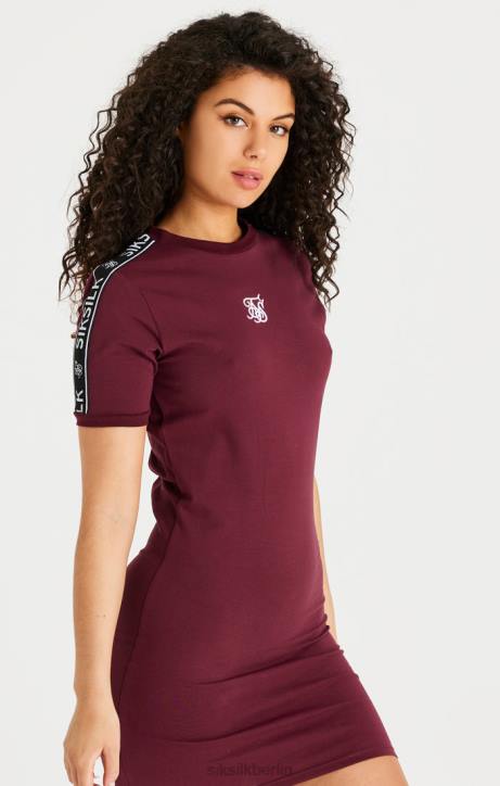 Frauen SikSilk Burgunderfarbenes, figurbetontes Bandkleid Bekleidung J0NL141