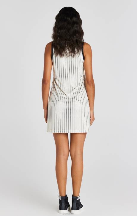 Frauen SikSilk Ecrufarbenes Basketball-Nadelstreifenkleid Bekleidung J0NL144