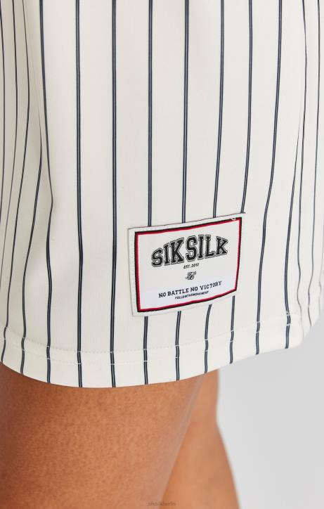 Frauen SikSilk Ecrufarbenes Basketball-Nadelstreifenkleid Bekleidung J0NL144