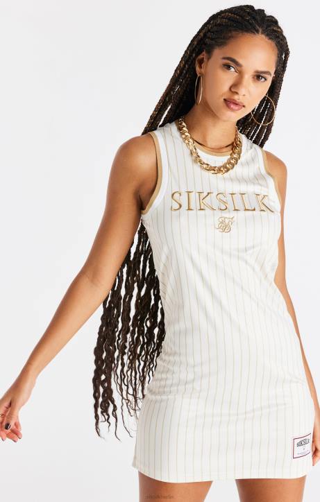 Frauen SikSilk Luxuriöses Basketballkleid – Ecru und Gold Bekleidung J0NL150