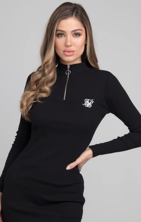 Frauen SikSilk Velours, figurbetontes Kleid – Schwarz Bekleidung J0NL153