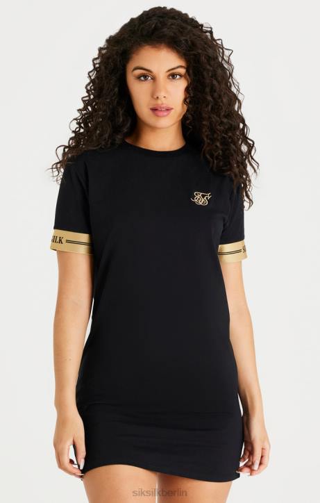 Frauen SikSilk schwarzes T-Shirt-Kleid Bekleidung J0NL143