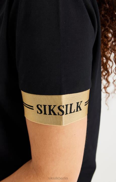 Frauen SikSilk schwarzes T-Shirt-Kleid Bekleidung J0NL143