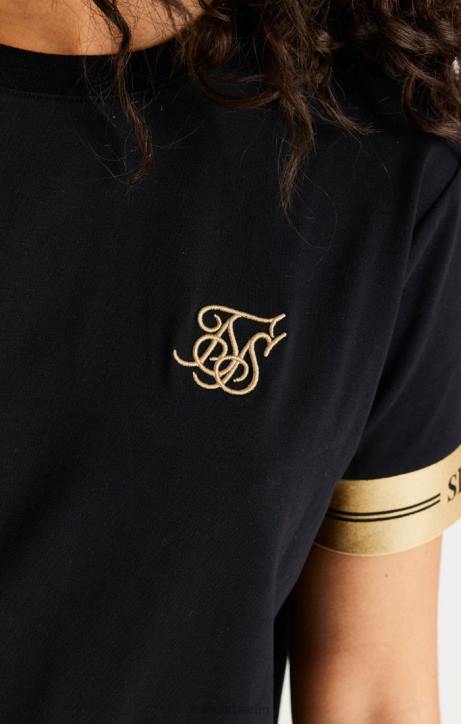 Frauen SikSilk schwarzes T-Shirt-Kleid Bekleidung J0NL143