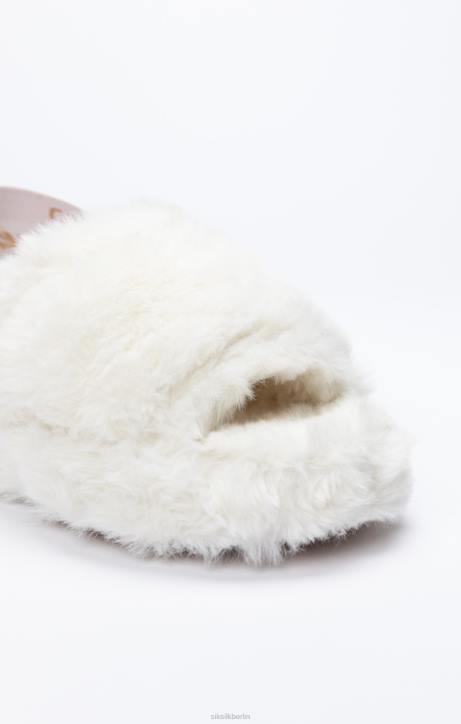 Frauen SikSilk weißer, flauschiger Slipper Schuhwerk J0NL271