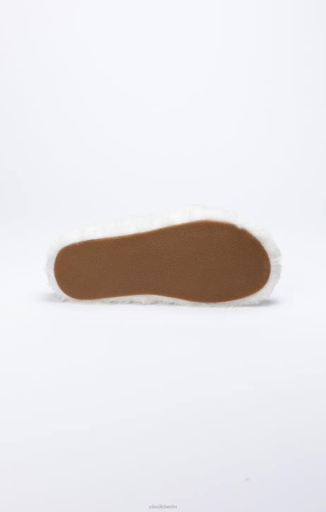 Frauen SikSilk weißer, flauschiger Slipper Schuhwerk J0NL271