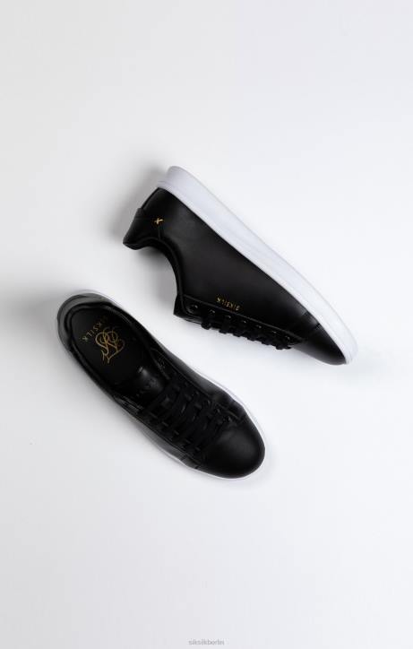 Frauen SikSilk Schwarzer Low-Top-Freizeitsneaker Schuhwerk J0NL256