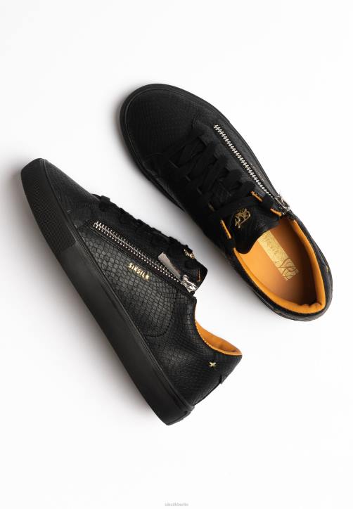 Frauen SikSilk Schwarzes Kirkie-Schlangenleder Schuhwerk J0NL277