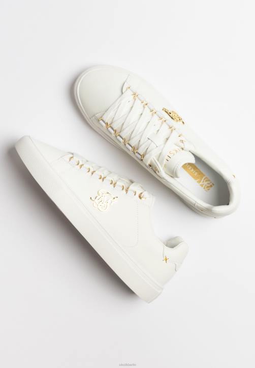 Frauen SikSilk Weißer Barra-Schlangenledereffekt Schuhwerk J0NL269