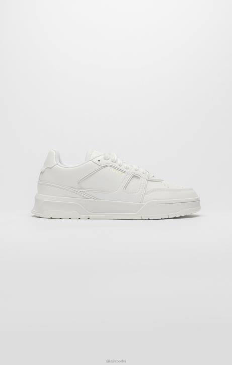 Frauen SikSilk Weißer Low-Top-Court-Sneaker Schuhwerk J0NL272