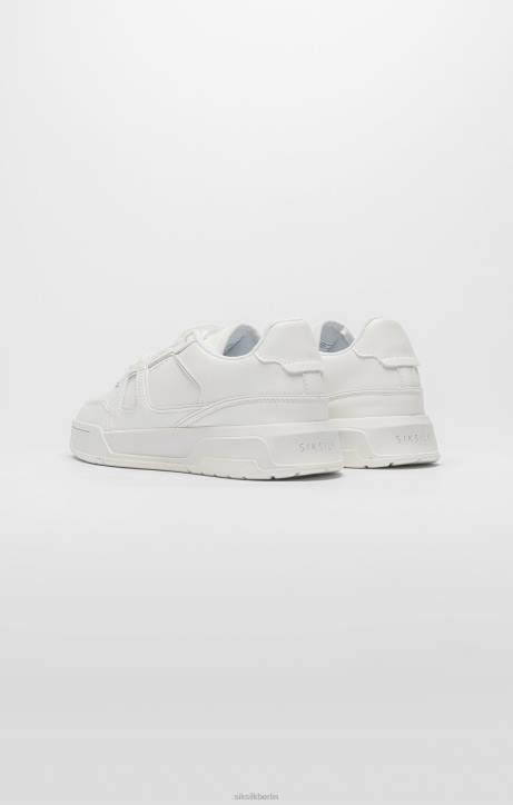 Frauen SikSilk Weißer Low-Top-Court-Sneaker Schuhwerk J0NL272