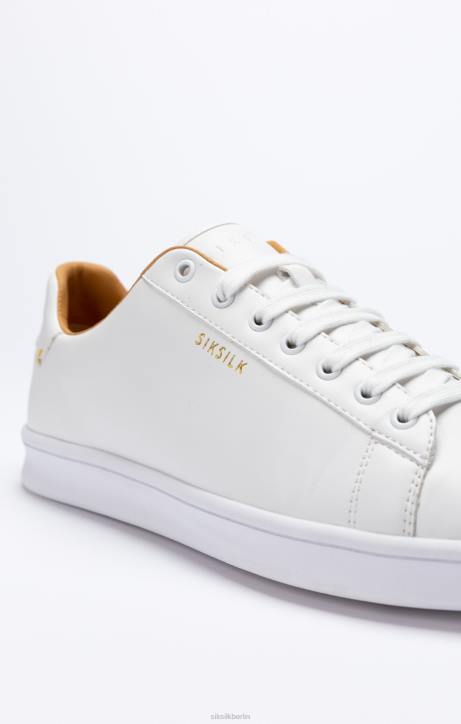Frauen SikSilk Weißer Low-Top-Freizeitsneaker Schuhwerk J0NL259