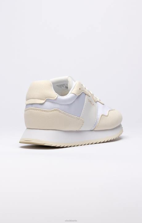 Frauen SikSilk Weißer Retro-Lauftrainer Schuhwerk J0NL276