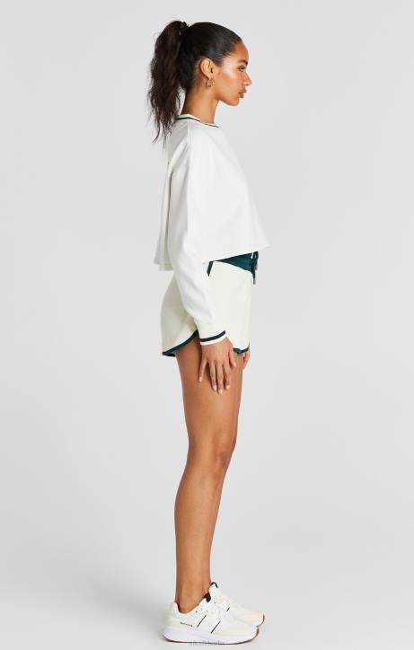 Frauen SikSilk Ecrufarbenes Crop-Sweatshirt Bekleidung J0NL78