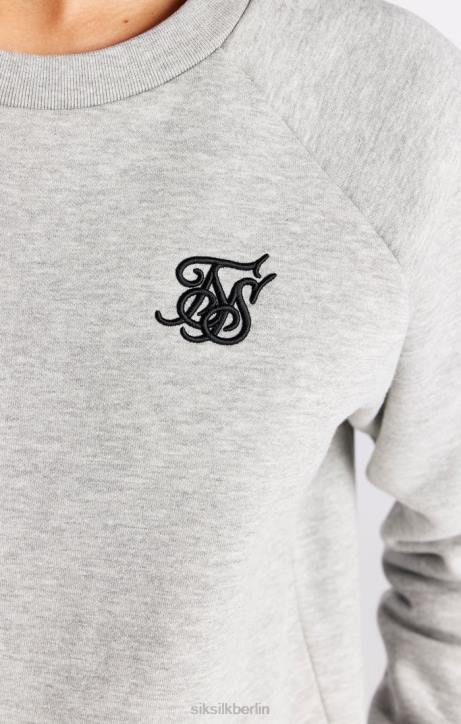 Frauen SikSilk Grau meliertes Essential-Sweatshirt mit Rundhalsausschnitt Bekleidung J0NL121