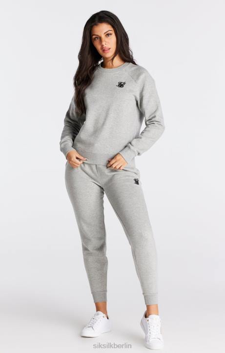 Frauen SikSilk Grau meliertes Essential-Sweatshirt mit Rundhalsausschnitt Bekleidung J0NL121