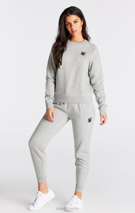Frauen SikSilk Grau meliertes Essential-Sweatshirt mit Rundhalsausschnitt Bekleidung J0NL121