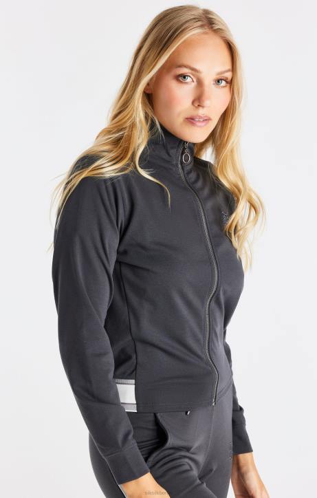 Frauen SikSilk Graues Trainingsoberteil mit Reißverschluss Bekleidung J0NL81