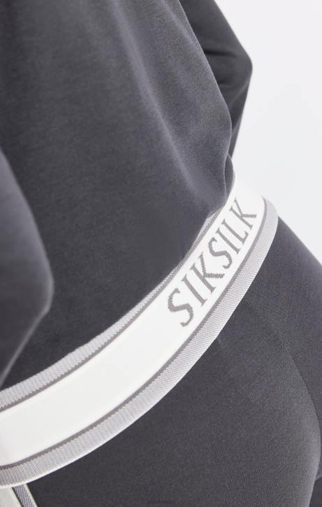 Frauen SikSilk Graues Trainingsoberteil mit Reißverschluss Bekleidung J0NL81