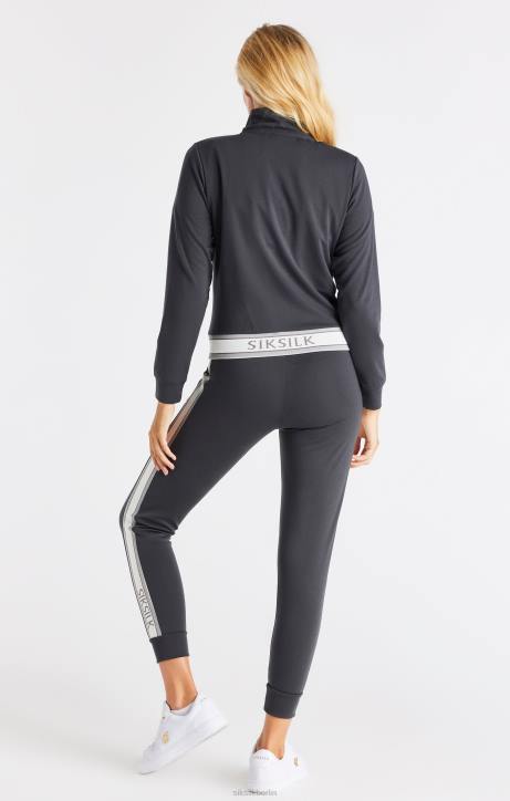 Frauen SikSilk Graues Trainingsoberteil mit Reißverschluss Bekleidung J0NL81
