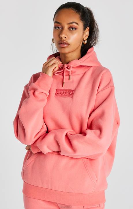 Frauen SikSilk Korallenroter, übergroßer Kapuzenpullover Bekleidung J0NL108