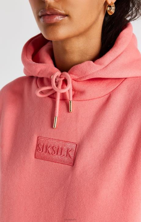 Frauen SikSilk Korallenroter, übergroßer Kapuzenpullover Bekleidung J0NL108
