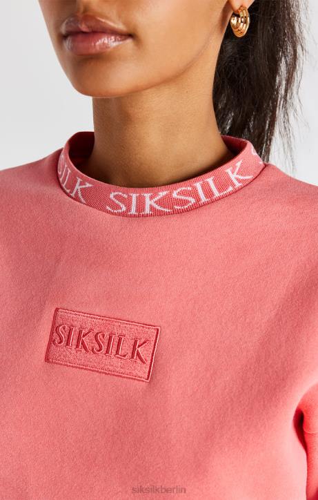 Frauen SikSilk Korallenrotes Crew-Sweatshirt Bekleidung J0NL88