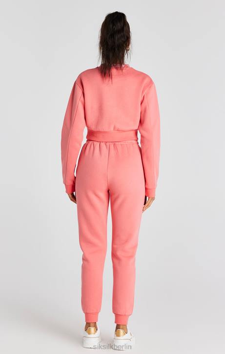 Frauen SikSilk Korallenrotes Crew-Sweatshirt Bekleidung J0NL88