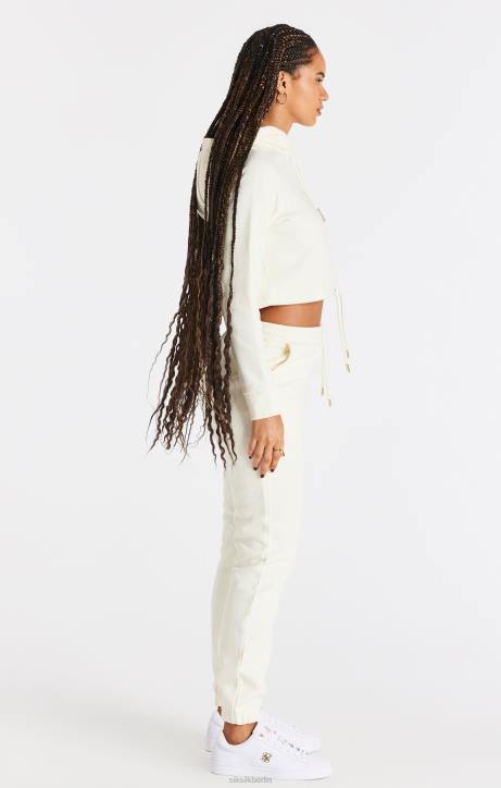 Frauen SikSilk Kurzer Kapuzenpullover in Ecru Bekleidung J0NL86