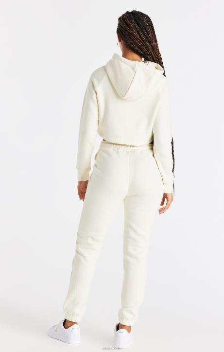 Frauen SikSilk Kurzer Kapuzenpullover in Ecru Bekleidung J0NL86