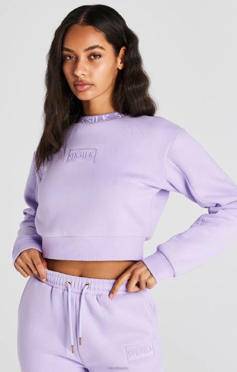 Frauen SikSilk Lila Crop-Sweatshirt Bekleidung J0NL82